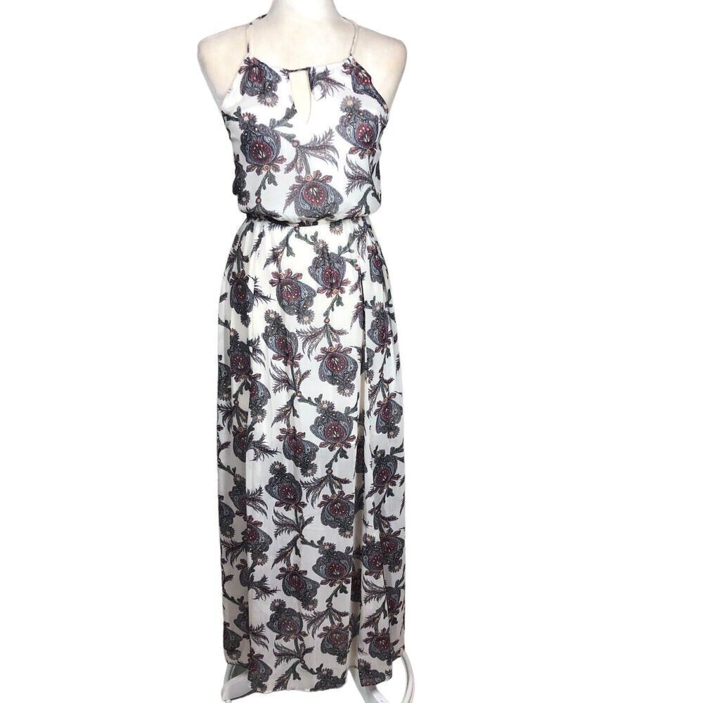Abercrombie & Fitch Dress M‎ Halter Black Key Hole Bodice Y2K Hippy Boho Maxi - Picture 5 of 12